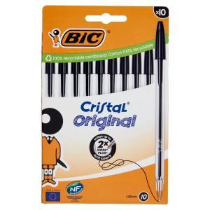 Penne a sfera cristal medium box 10 pezzi nero