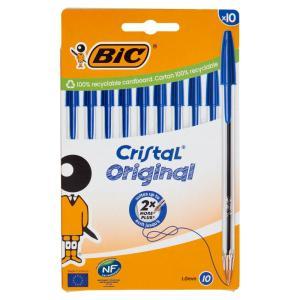 Penne a sfera cristal medium box 10 pezzi blu