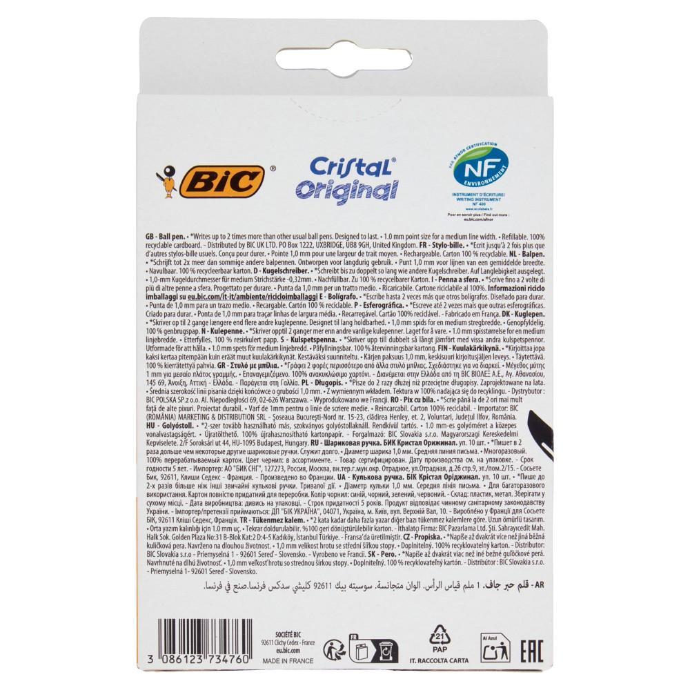 Bic, BicCristal, PennaASfera, Cancelleria, OfficeSupplies, SchoolSupplies, Scrittura, ColorMix, GDO, Zibly, 10 PZ., retro bic penne a sfera cristal medium box 10 pezzi mix bic - foto 2