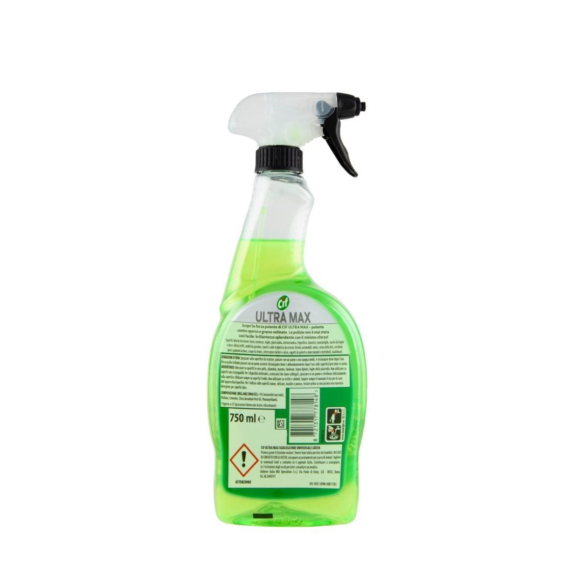 Cif, Sgrassatore, UltraMax, PuliziaCasa, Degreaser, HomeCare, CleanHome, PulitoProfondo, GDO, Zibly, 750 ML., retro cif sgrassatore universale ultra max spray cif 750 ml - foto 2