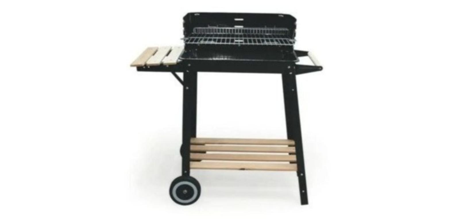 kasaviva barbecue rettangolare con ripiano in legno 83x46x87 cm kasaviva - foto 1