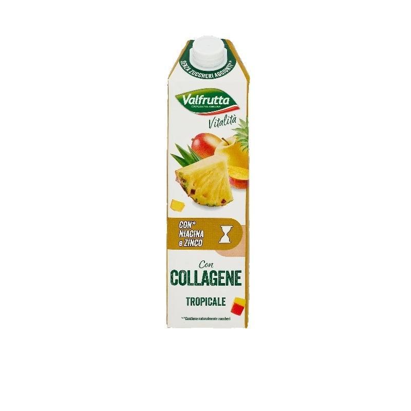 Valfrutta, Vitalita, Tropicale, Collagene, SenzaZuccheriAggiunti, BevandaFrutta, Wellness, HealthyDrink, ColazioneSana, GDO, Zibly, 1 LT. valfrutta bevanda vitalita tropicale con collagene senza zuccheri aggiunti valfrutta 1 lt - foto 1