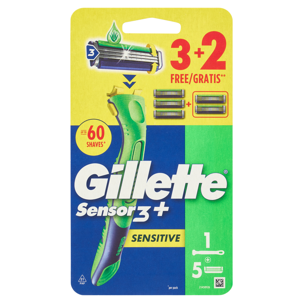 gilette rasoi usa e getta sensor3 sensitive gillette 5 pz. - foto 1