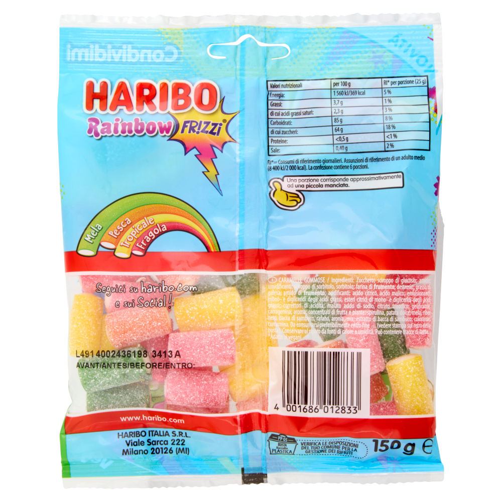 haribo caramelle rainbow frizzi haribo 150 gr. - foto 2