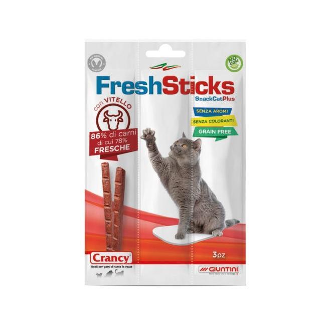 Crancy, CrancyCatFresh, CatStick, GustoVitello, SnackPerGatti, CiboUmidoPerGatti, GattiFelici, CatLovers, SnackMorbido, Golositu00e0Feline, PetCare, GDO, Zibly, 15 GR. crancy cat cibo per gatti crancy cat fresh stick vitello 15 gr. - foto 1