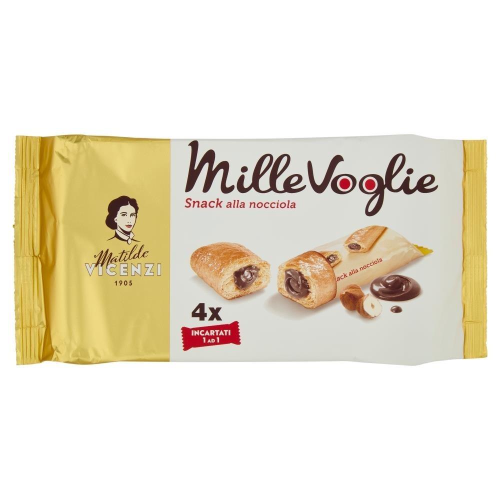 matilde vicenzi matilde vicenzi millevoglie snack alla nocciola 4 x 25 g - foto 1