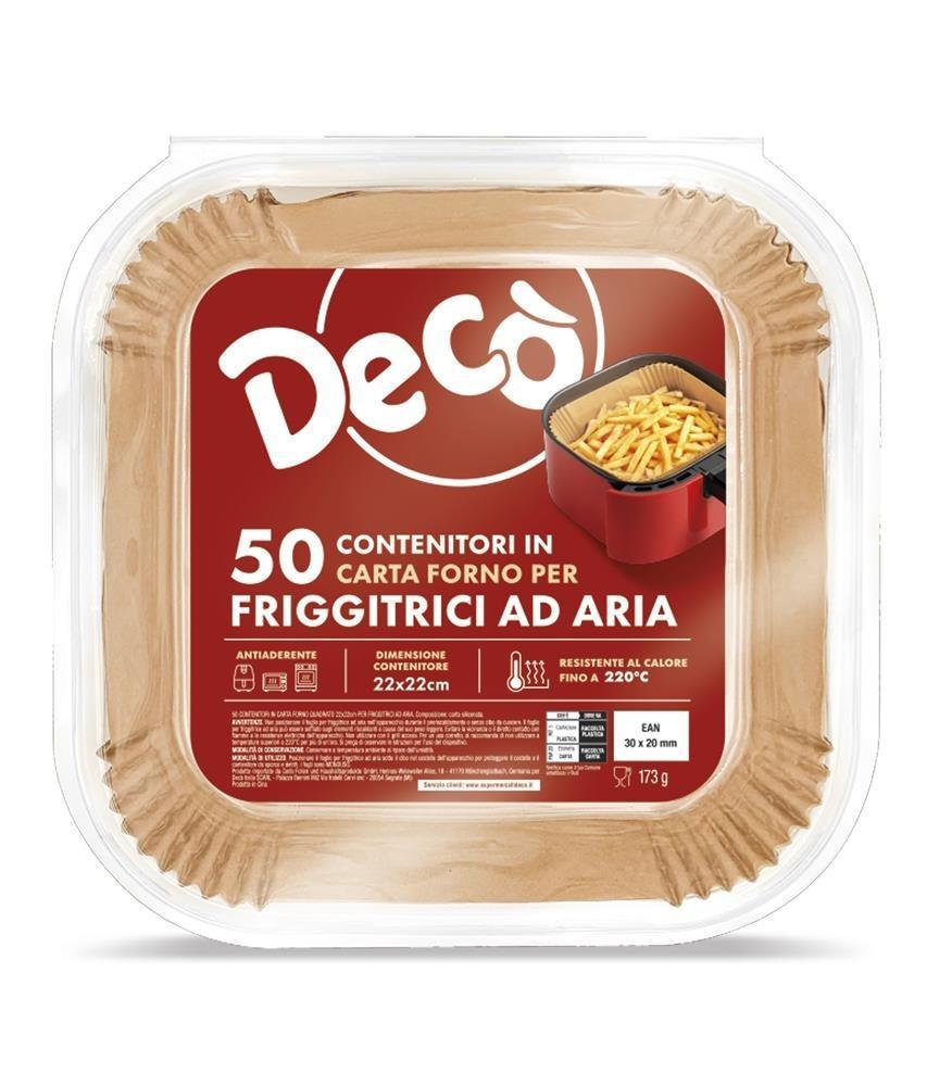 deco, cartaforno, friggitriceadaria, contenitoricartaforno, airfryer, cucinasana, antiaderente, accessoriincucina, praticitaincucina, monouso, topseller, offerteamazon, venditeebay, gdo, zibly, 50 PZ decò contenitori in carta forno rotondi per friggitrice ad aria 22x22 cm 50 pz decò - foto 1