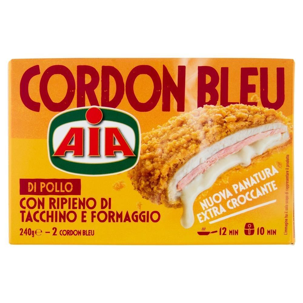 aia aia cordon bleu di pollo con ripieno di tacchino e formaggio 2 cordon bleu 240 g - foto 1 aia aia cordon bleu di pollo con ripieno di tacchino e formaggio 2 cordon bleu 240 g - foto 1