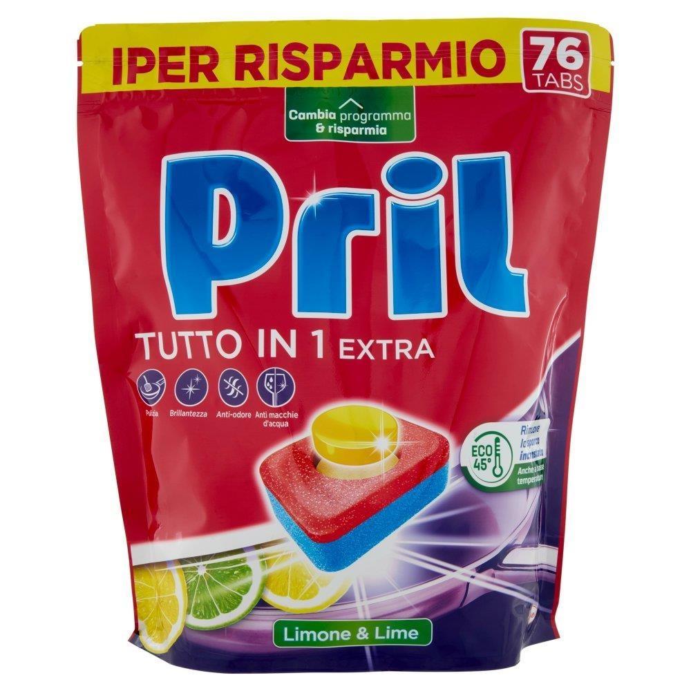 pril pril tutto in 1 extra tabs limone & lime 76pz (1.261,6g) - foto 1