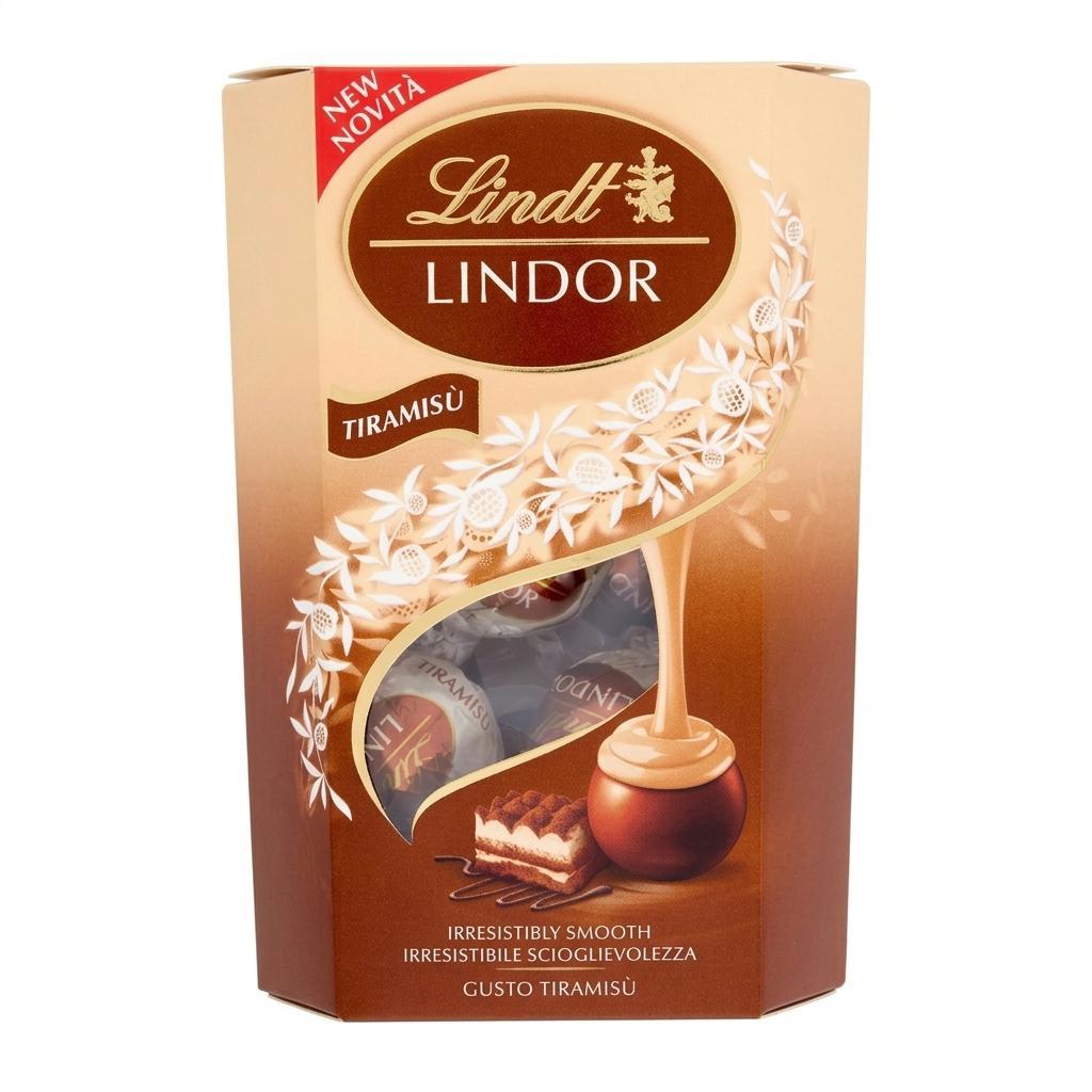 lindt praline di cioccolato al latte con morbido ripieno al gusto tiramisù lindor lindt 200 gr - foto 1